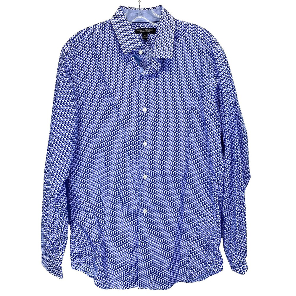 Banana Republic Men' Sz M 16.5-35 Long Sleeve Dress Shirt Tailored Slim RN54023